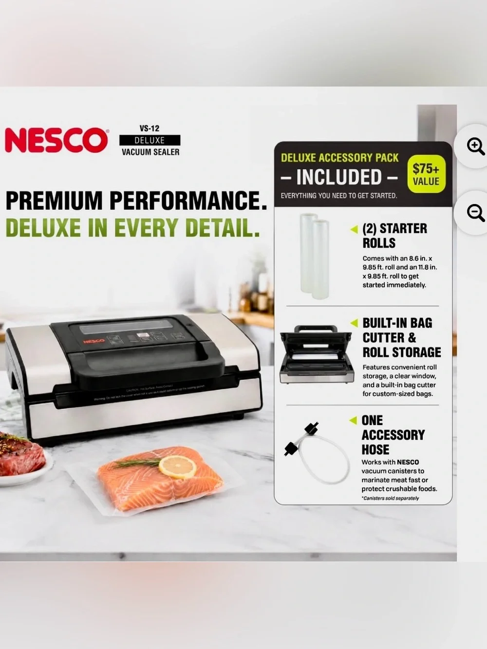 Nesco Deluxe Vacuum Sealer and two extra rolls of seal